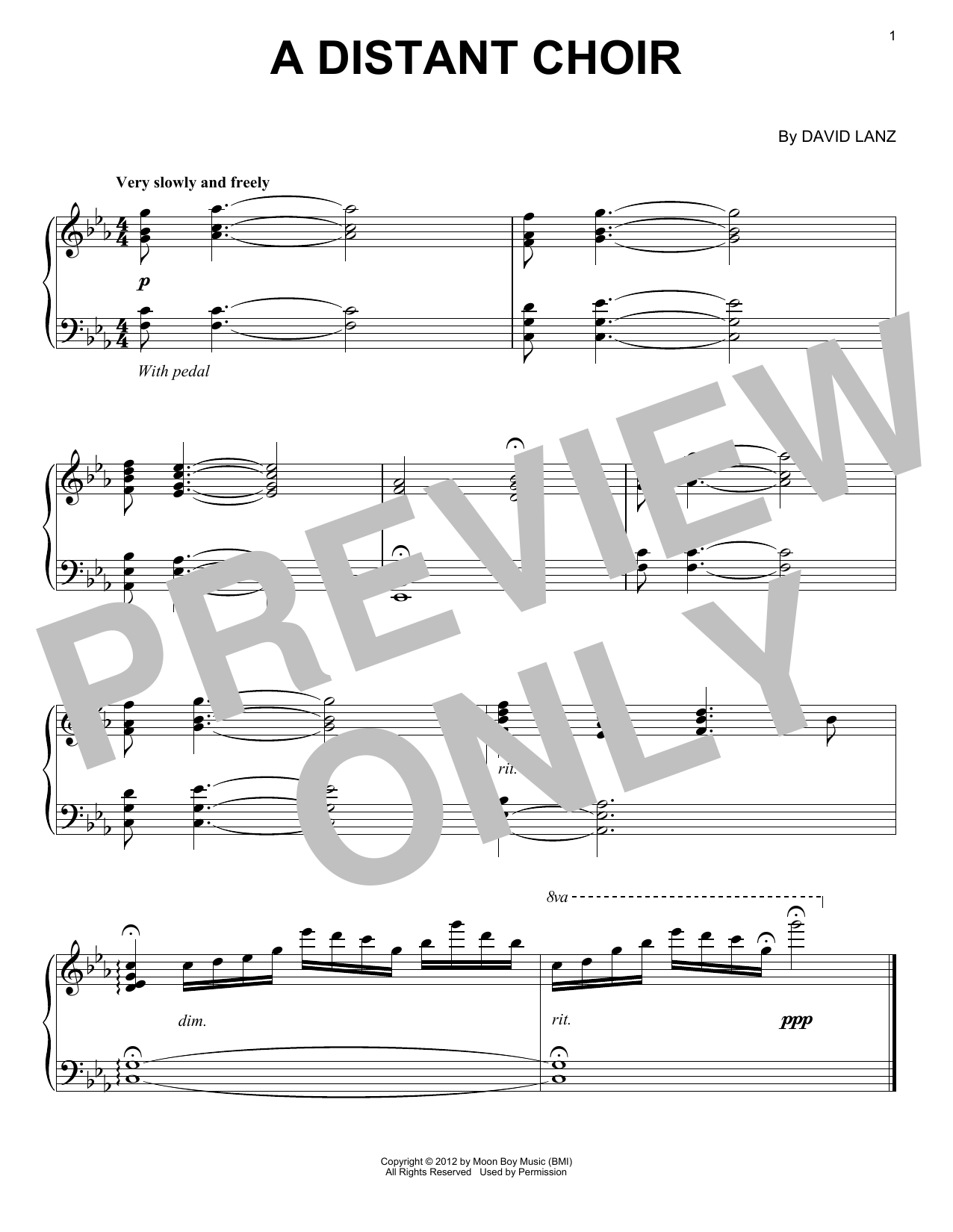David Lanz A Distant Choir Sheet Music