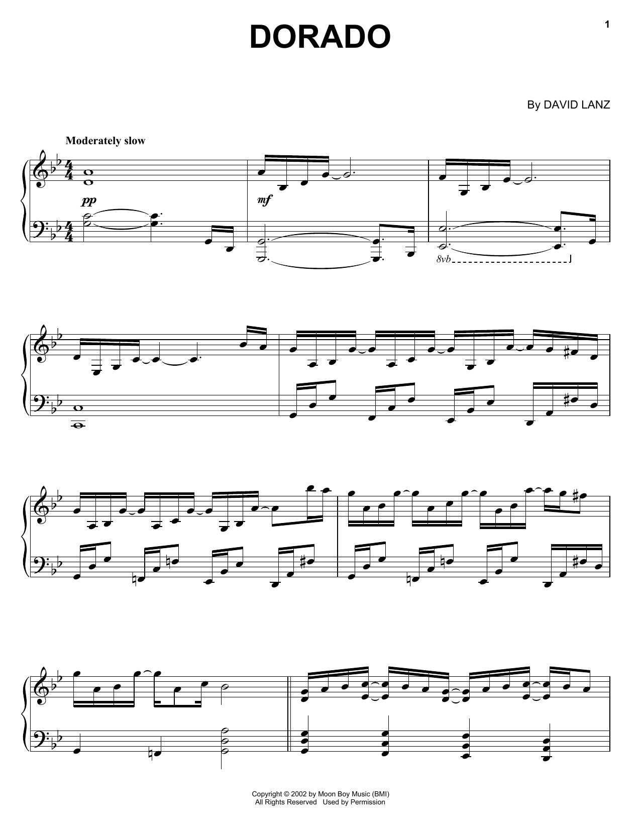 David Lanz Dorado Sheet Music