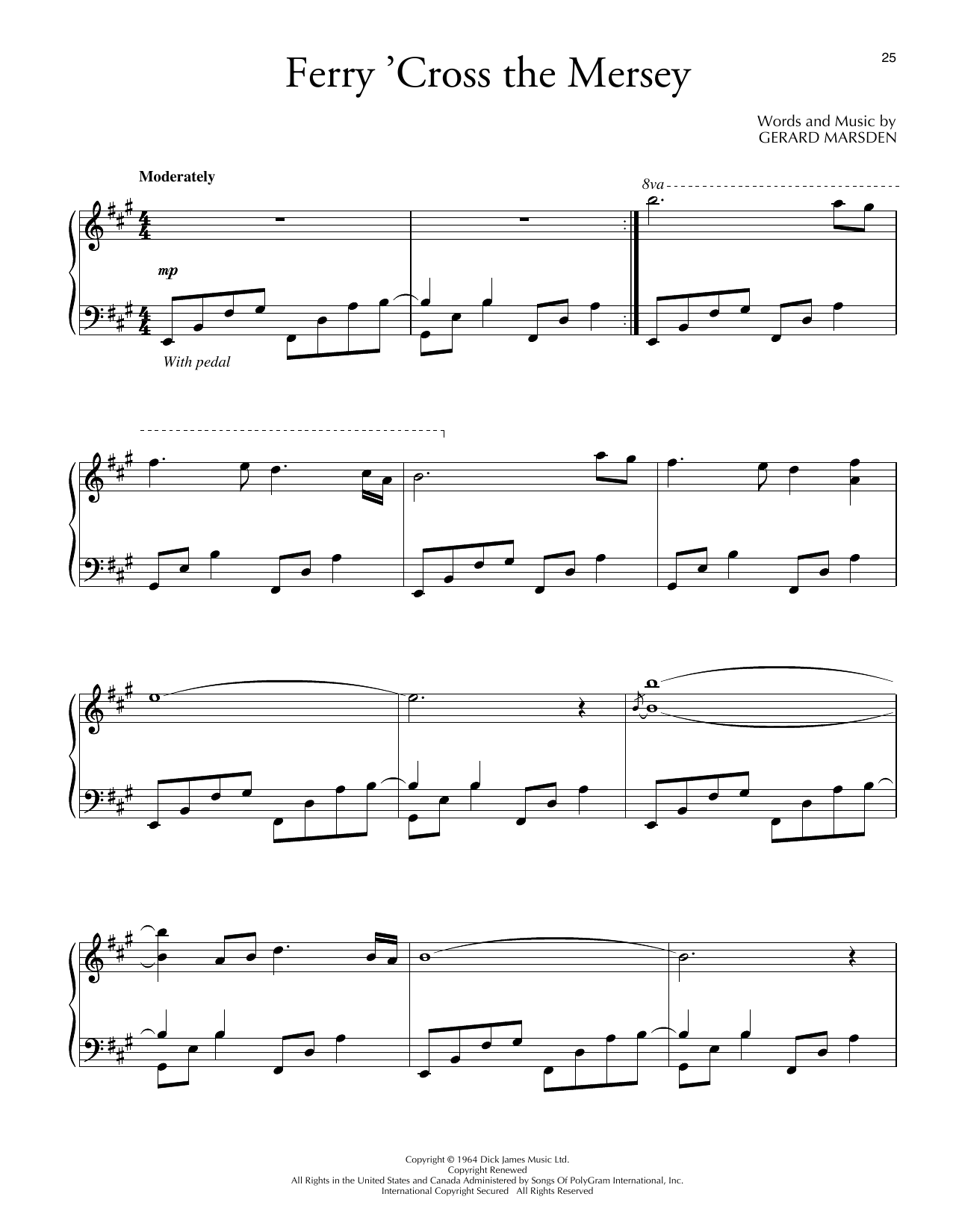 David Lanz Ferry 'Cross The Mersey Sheet Music