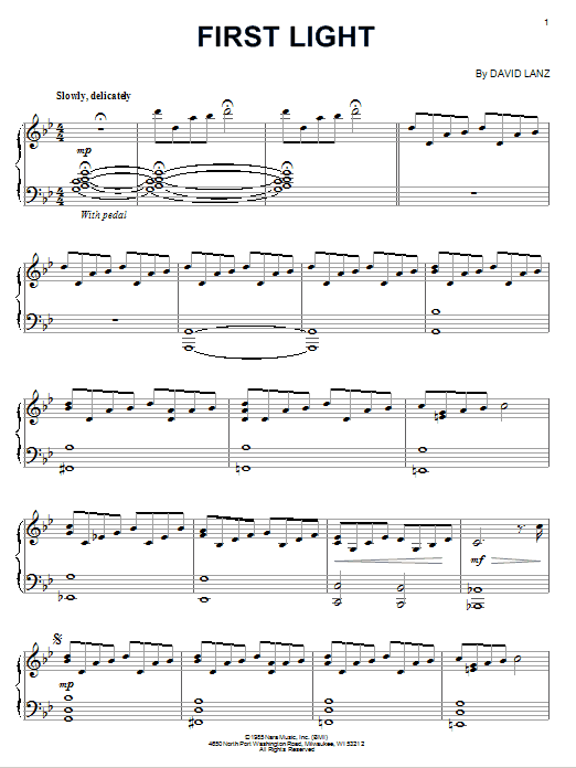 David Lanz First Light Sheet Music
