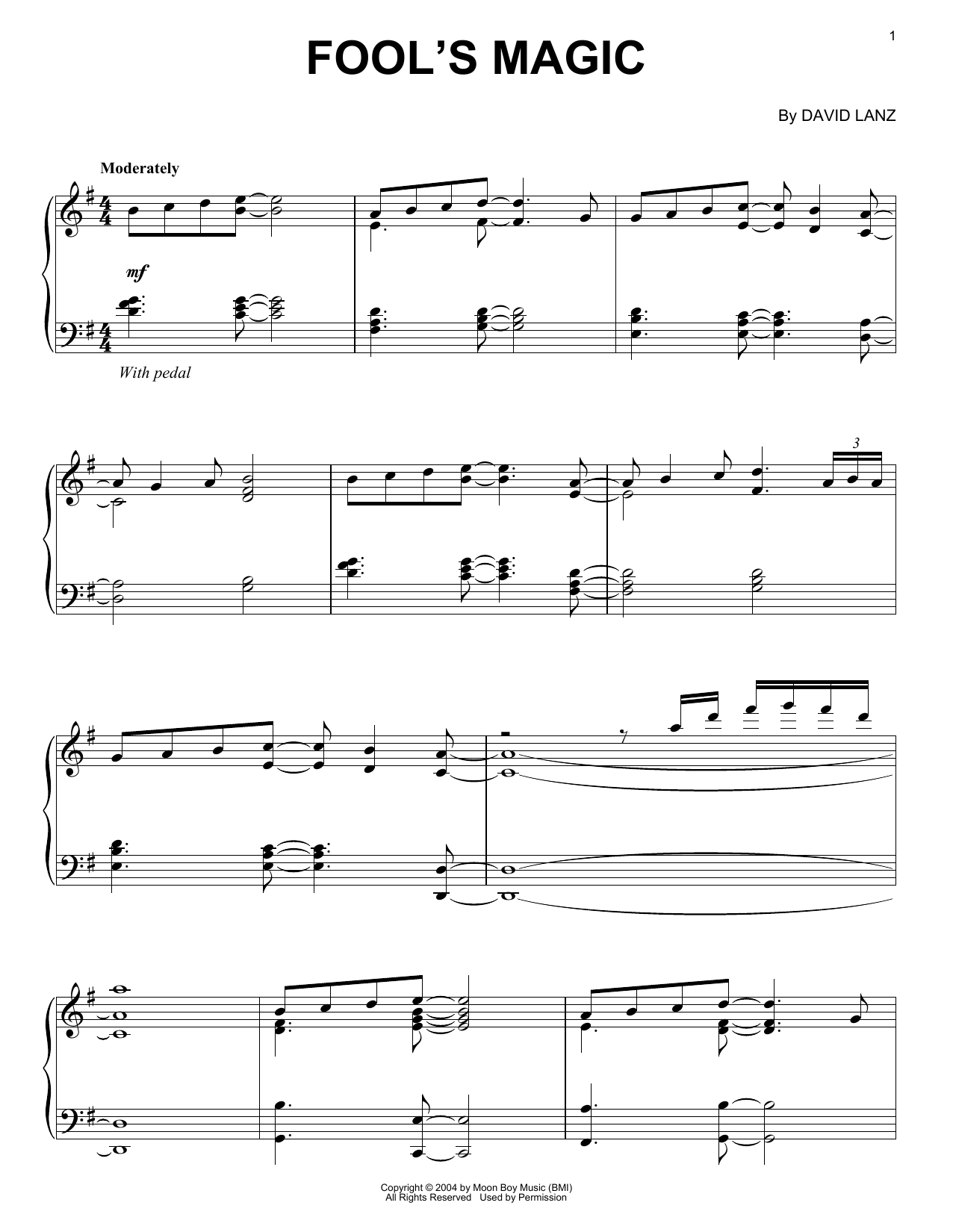David Lanz Fool's Magic Sheet Music