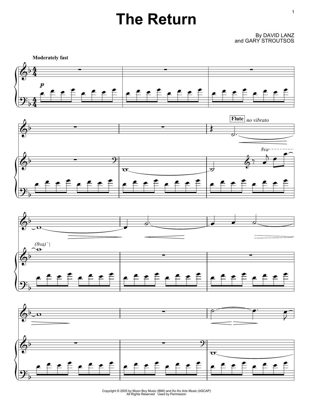 David Lanz & Gary Stroutsos The Return Sheet Music