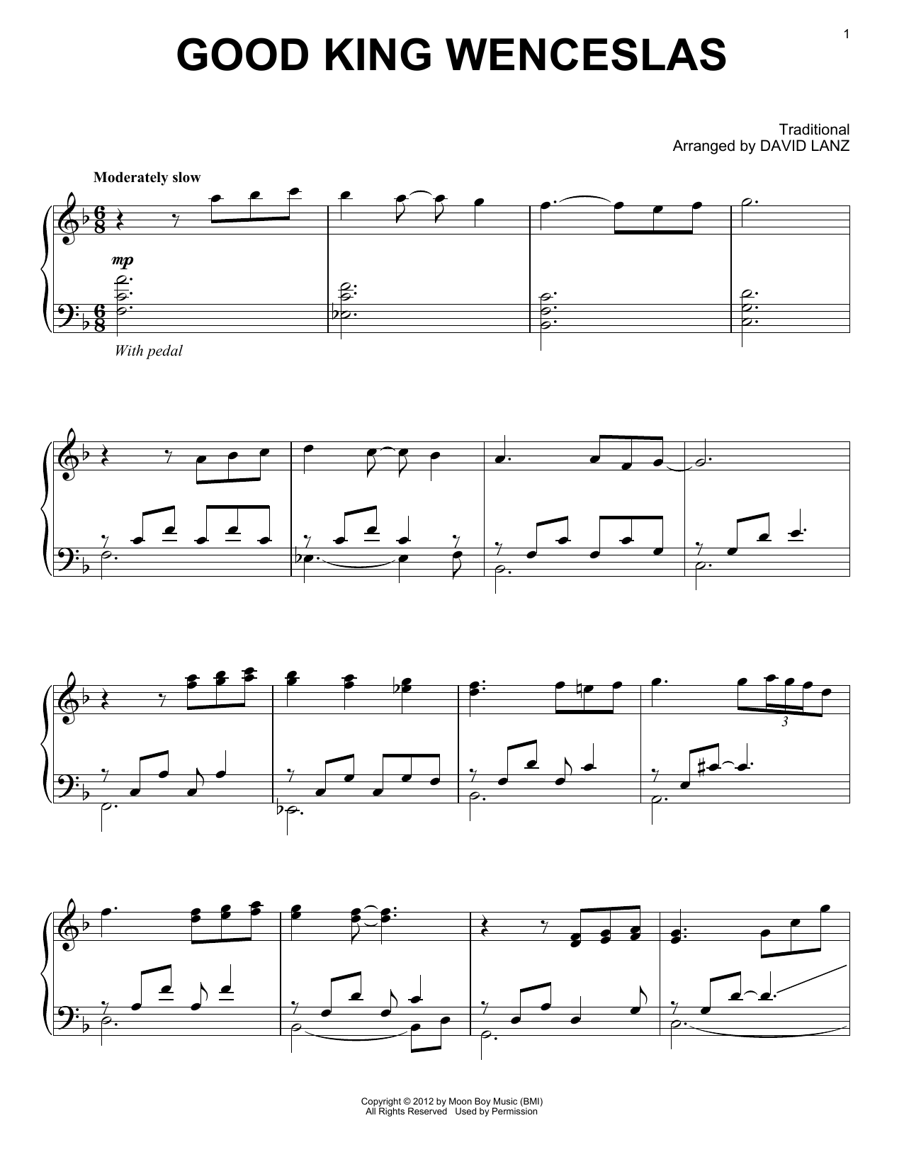 David Lanz Good King Wenceslas Sheet Music