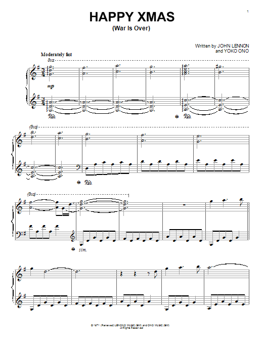 David Lanz Happy Xmas (War Is Over) Sheet Music