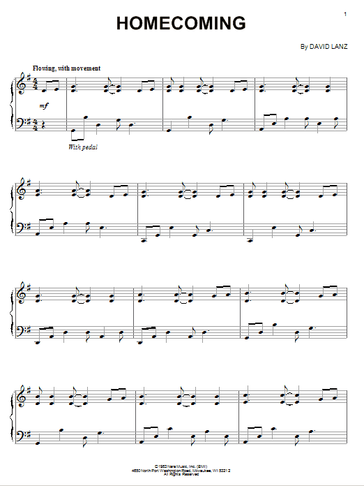 David Lanz Homecoming Sheet Music