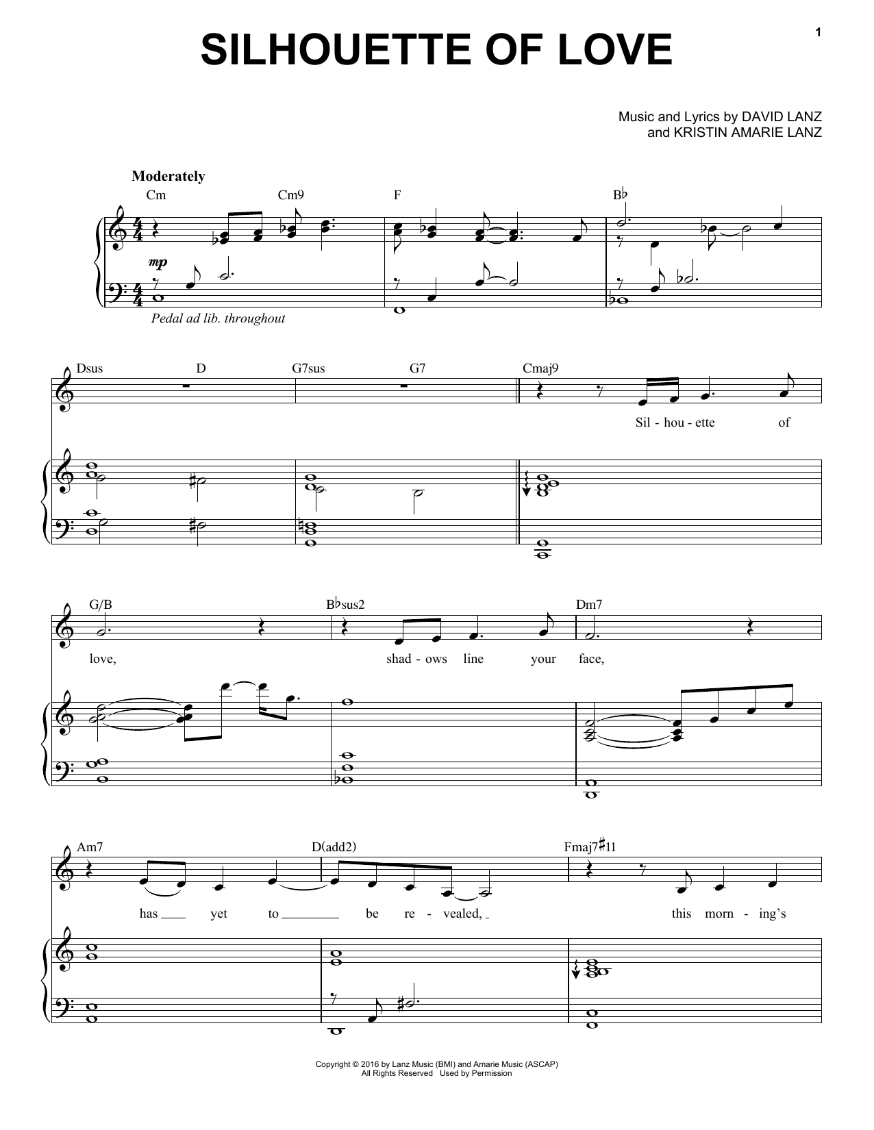 David Lanz & Kristin Amarie Silhouette of Love Sheet Music