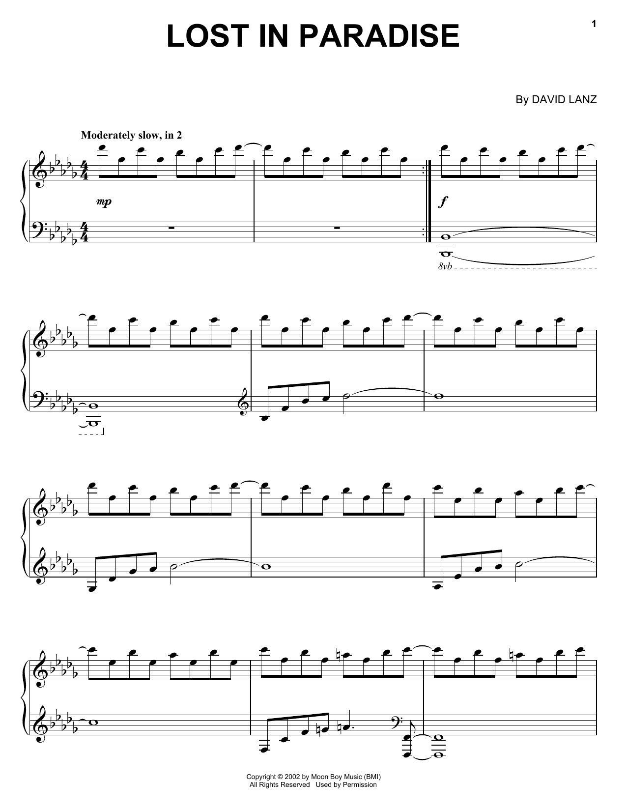 David Lanz Lost In Paradise Sheet Music
