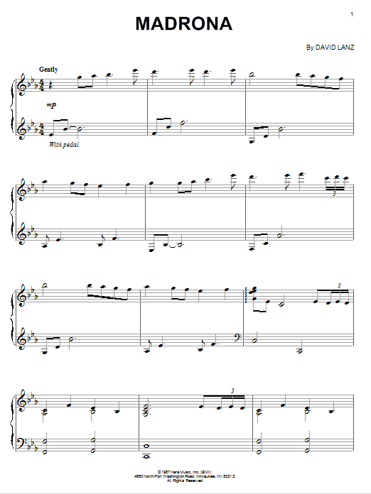 David Lanz Madrona Sheet Music