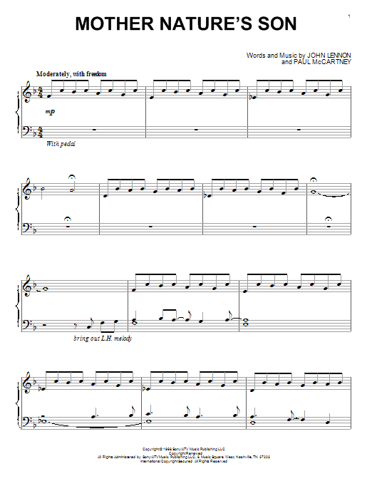 David Lanz Mother Nature's Son Sheet Music