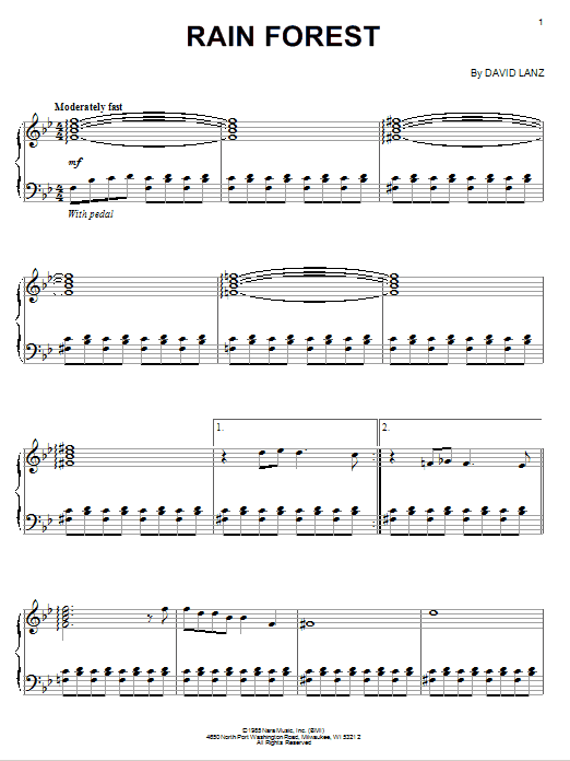 David Lanz Rain Forest Sheet Music