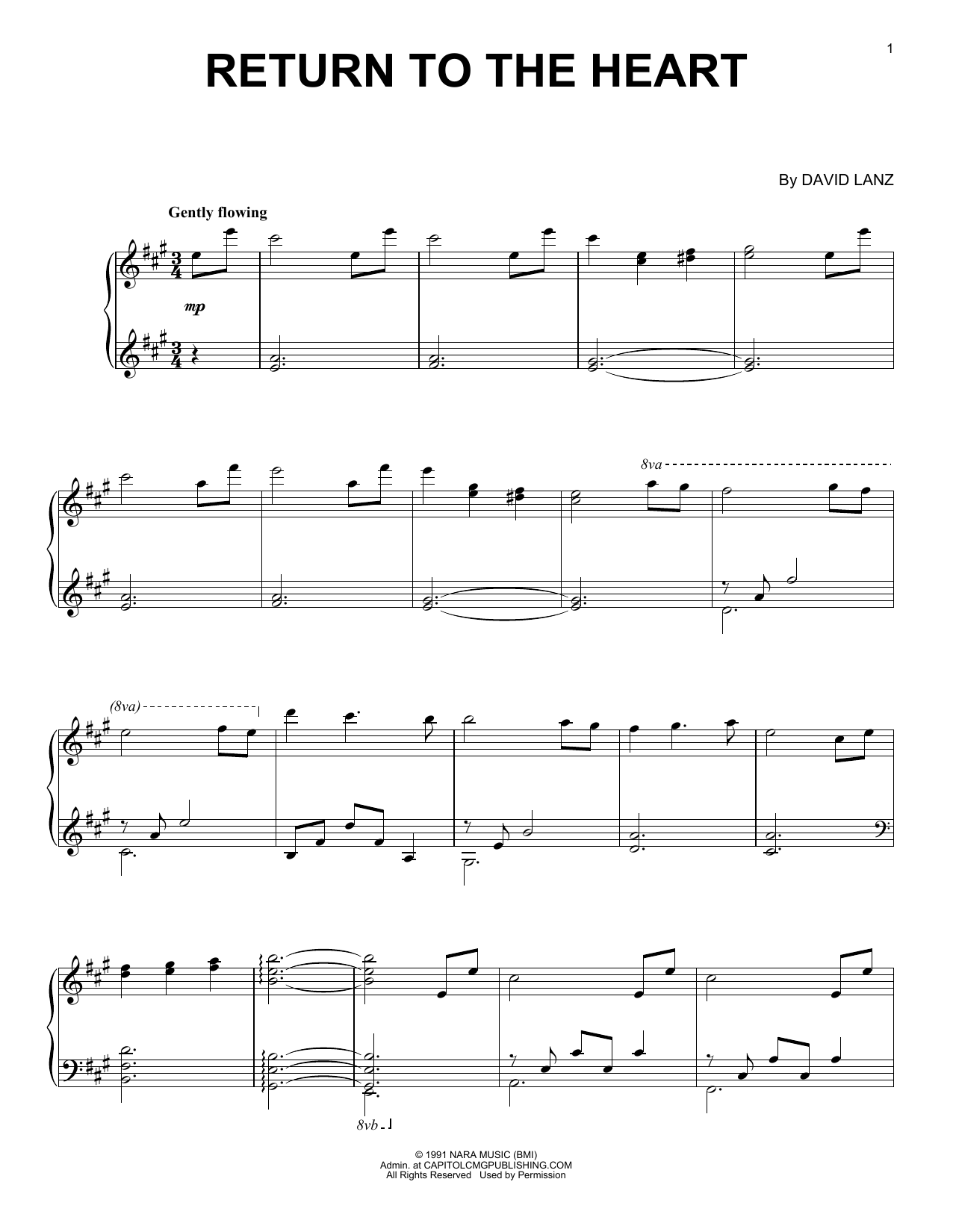 David Lanz Return To The Heart Sheet Music