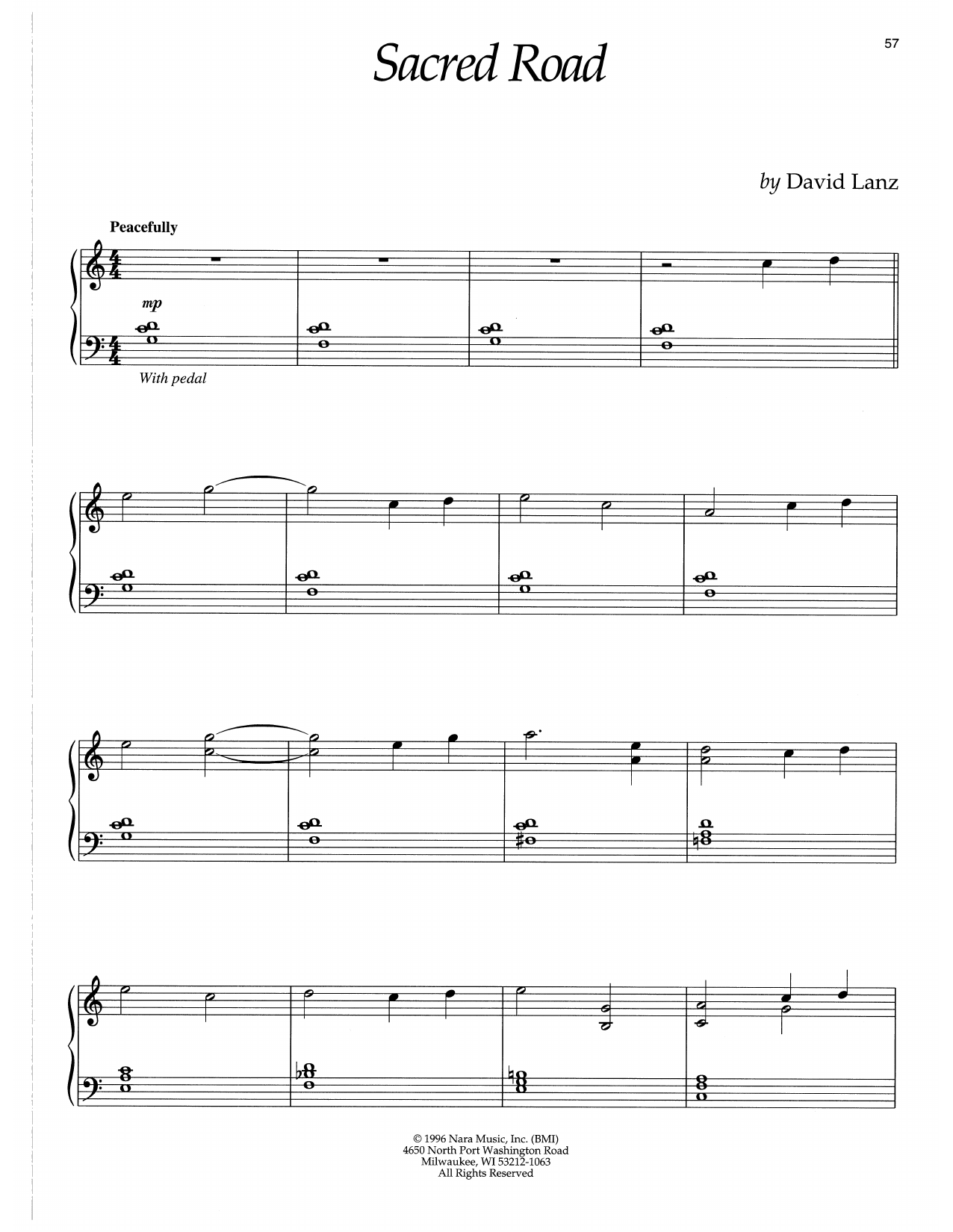 David Lanz Sacred Road Sheet Music