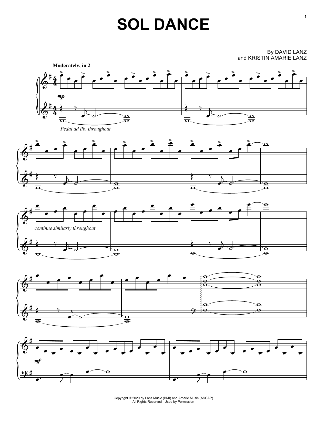 David Lanz Sol Dance Sheet Music