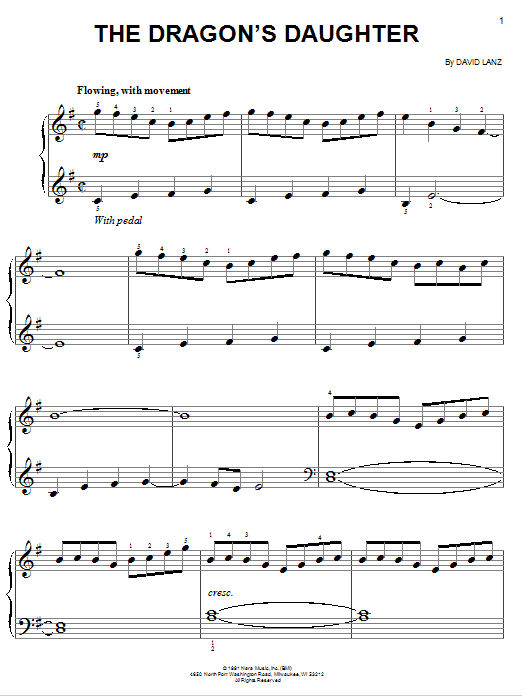 David Lanz The Dragon's Daughter Sheet Music