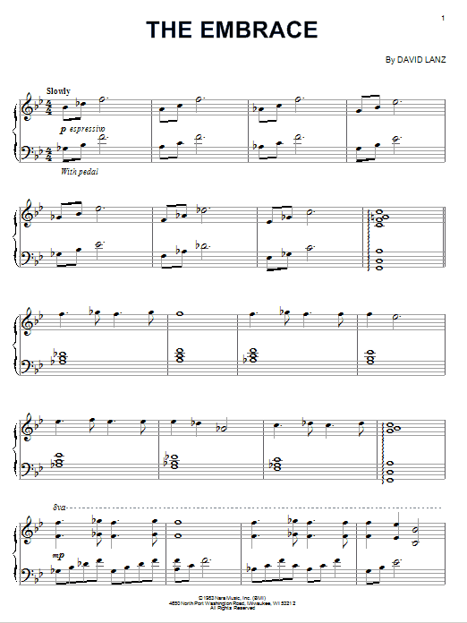 David Lanz The Embrace Sheet Music