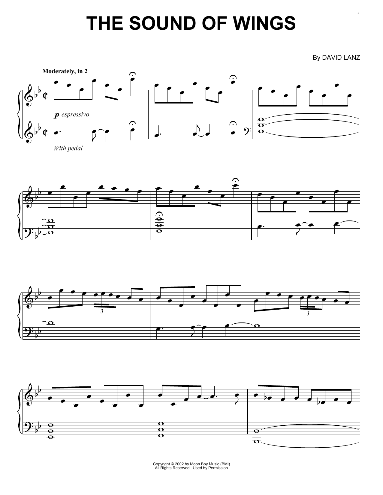 David Lanz The Sound Of Wings Sheet Music