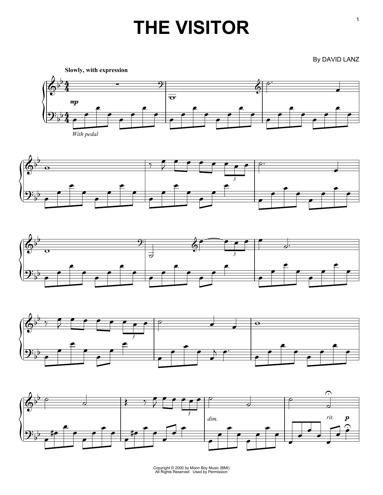 David Lanz The Visitor Sheet Music