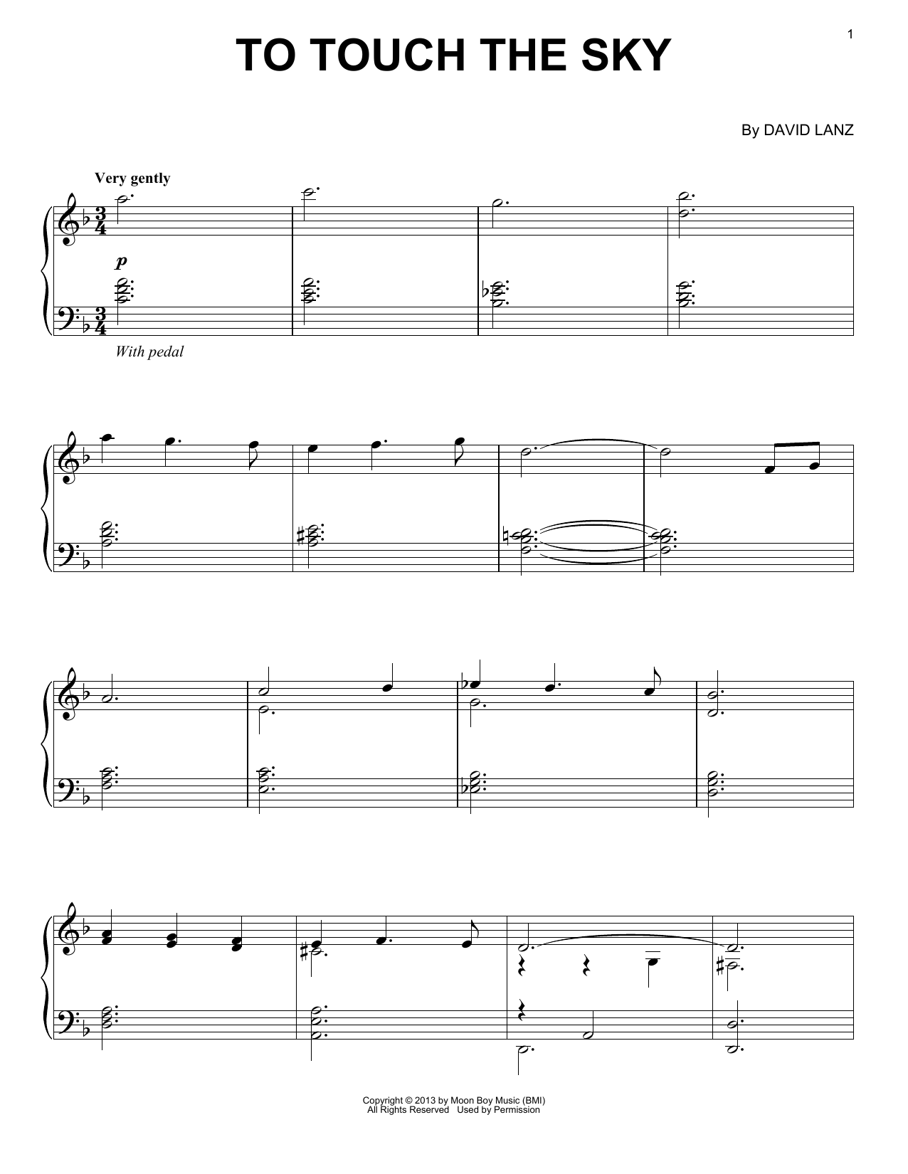David Lanz To Touch The Sky Sheet Music