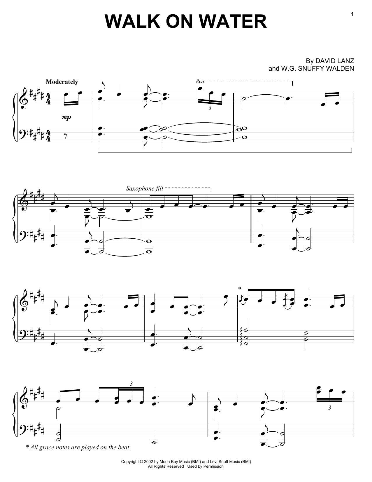 David Lanz Walk On Water Sheet Music
