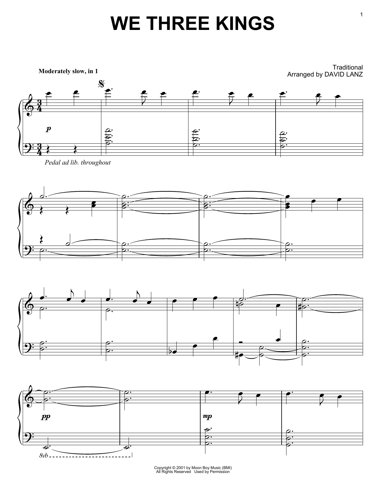David Lanz We Three Kings Sheet Music