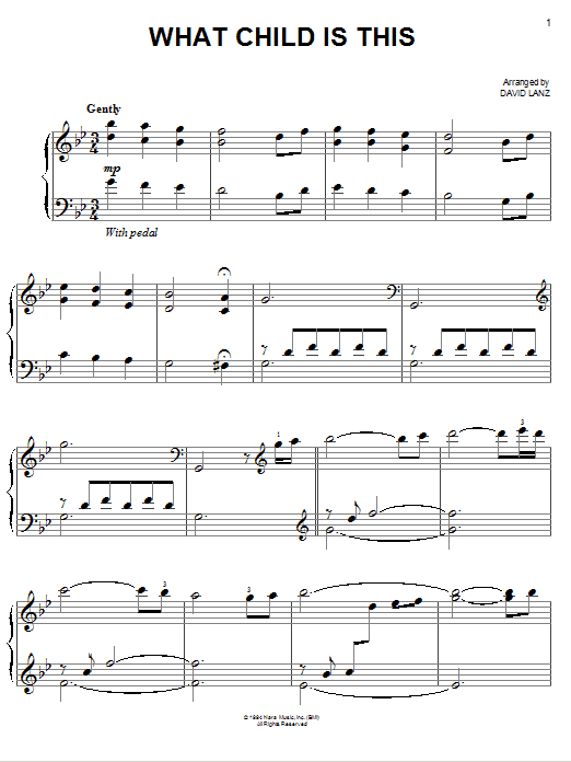 David Lanz What Child Is This Sheet Music