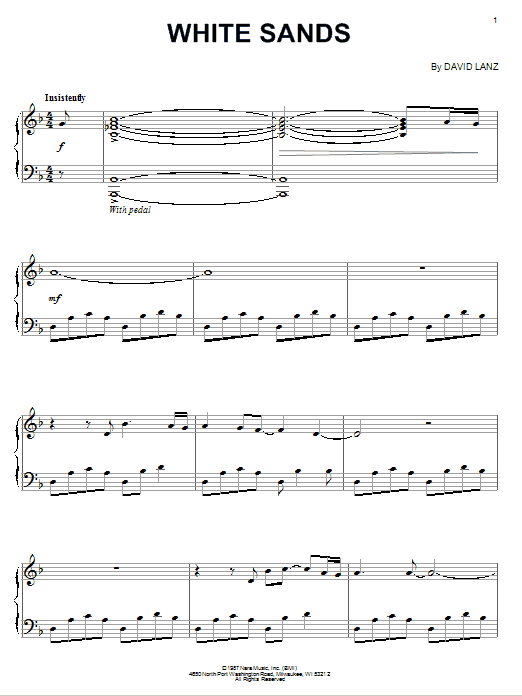 David Lanz White Sands Sheet Music
