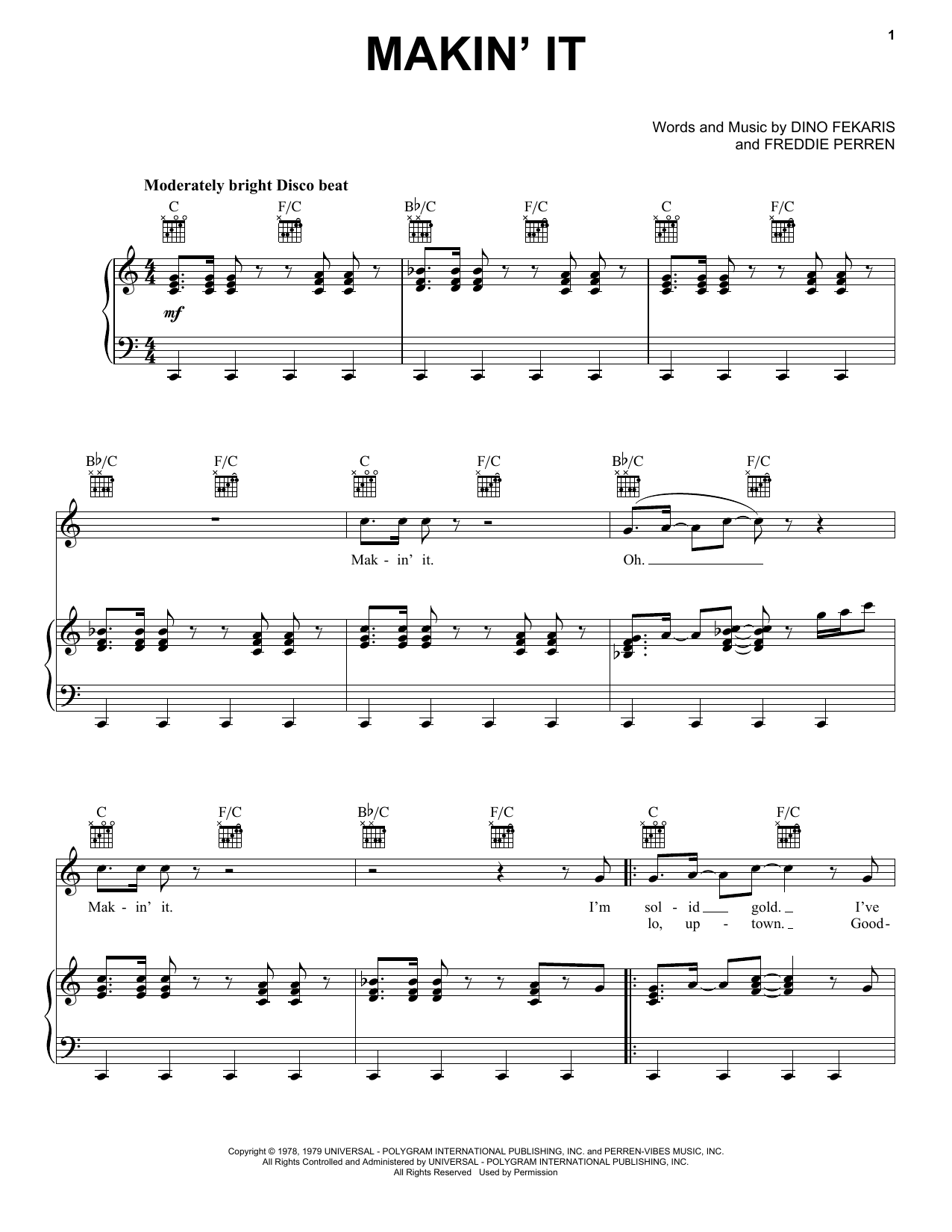 David Naughton Makin' It Sheet Music