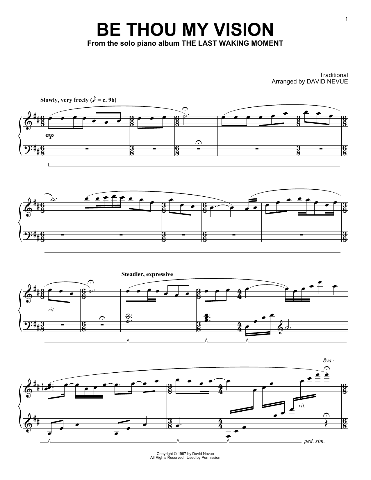 David Nevue Be Thou My Vision Sheet Music