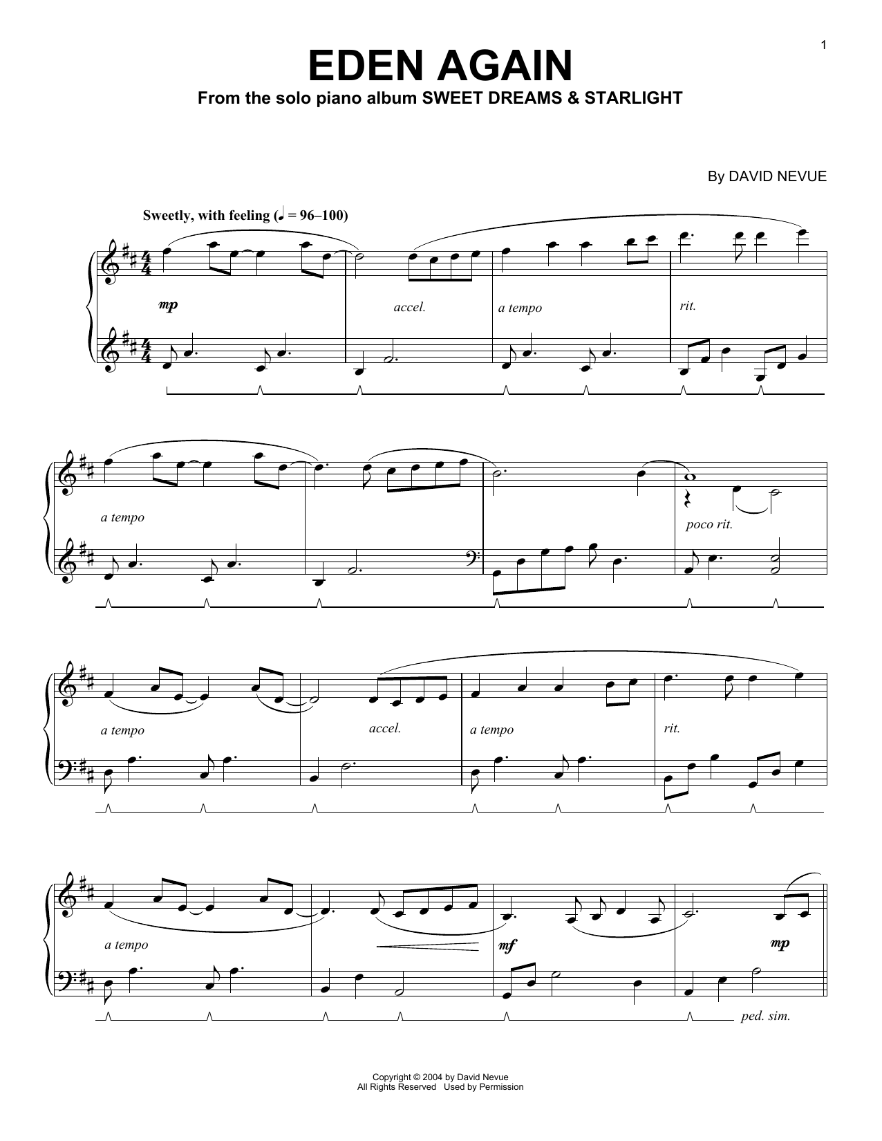 David Nevue Eden Again Sheet Music