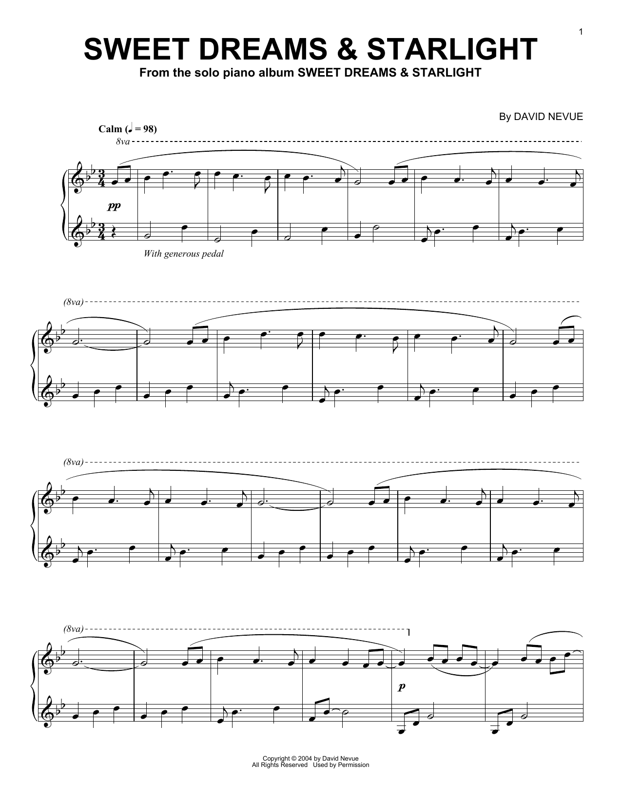 David Nevue Sweet Dreams & Starlight Sheet Music