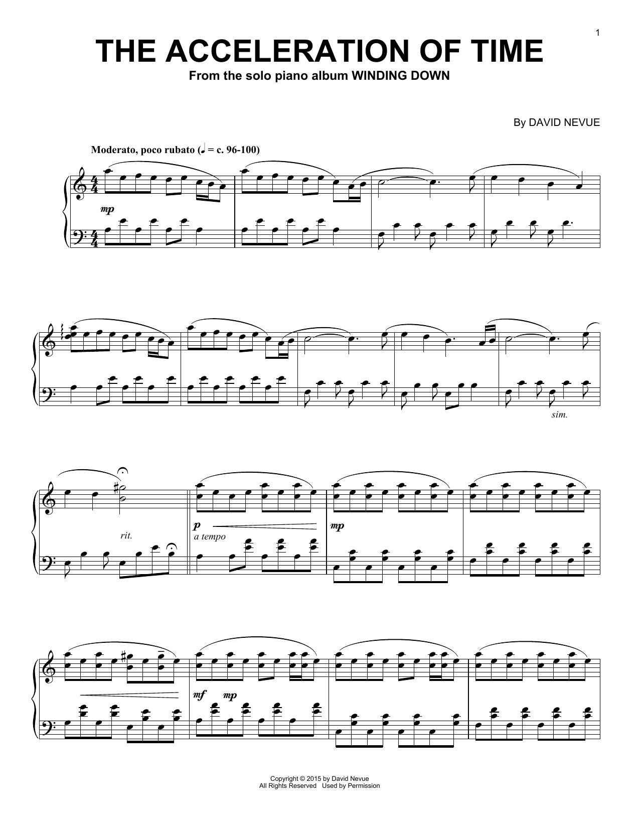 David Nevue The Acceleration Of Time Sheet Music