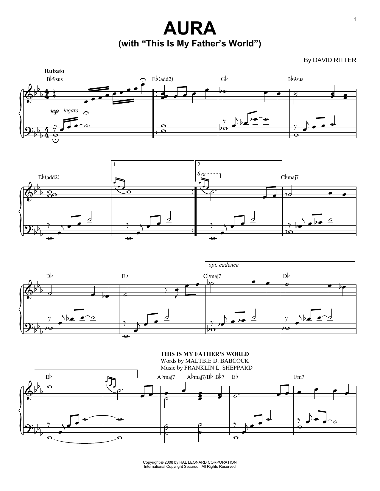 David Ritter Aura Sheet Music