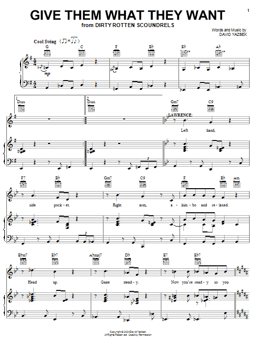David Yazbek Give Them What They Want Sheet Music