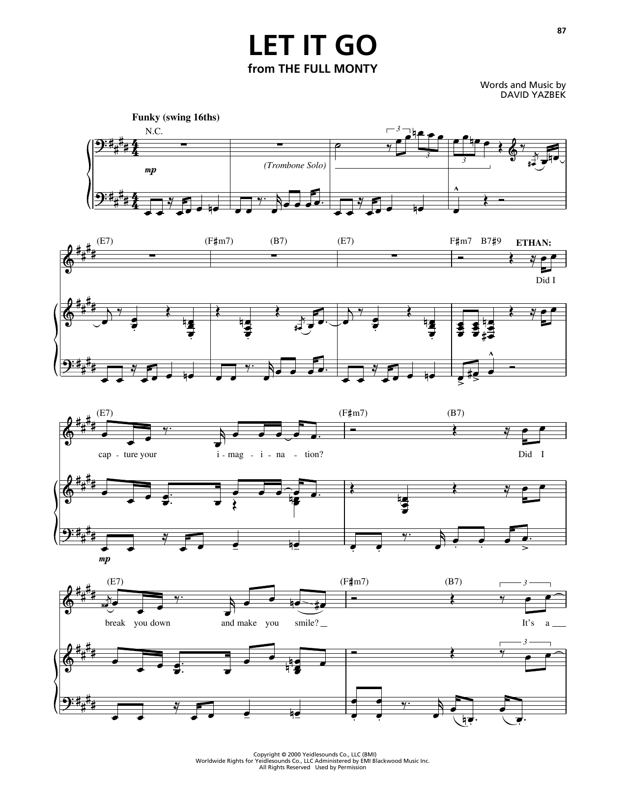 David Yazbek Let It Go (from The Full Monty) Sheet Music