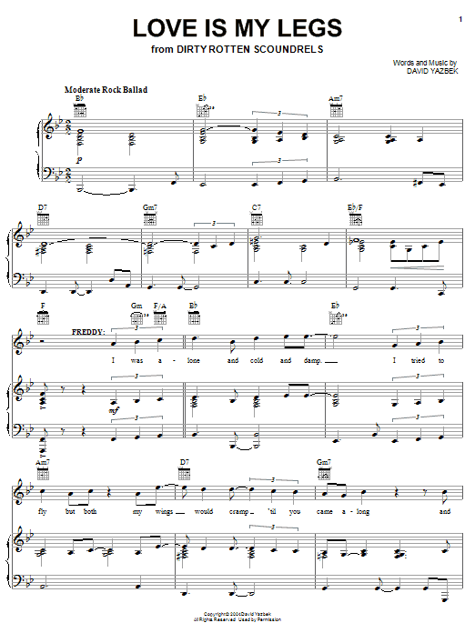 David Yazbek Love Is My Legs Sheet Music