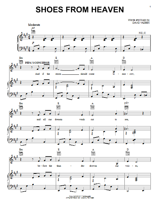 David Yazbek Shoes From Heaven (from Women On The Verge Of A Nervous Breakdown) Sheet Music