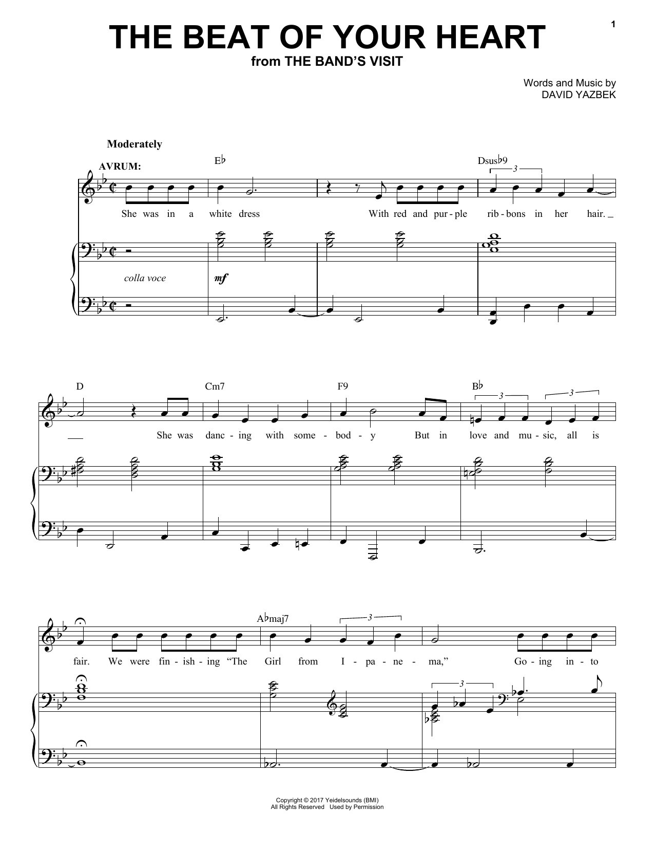 David Yazbek The Beat Of Your Heart Sheet Music