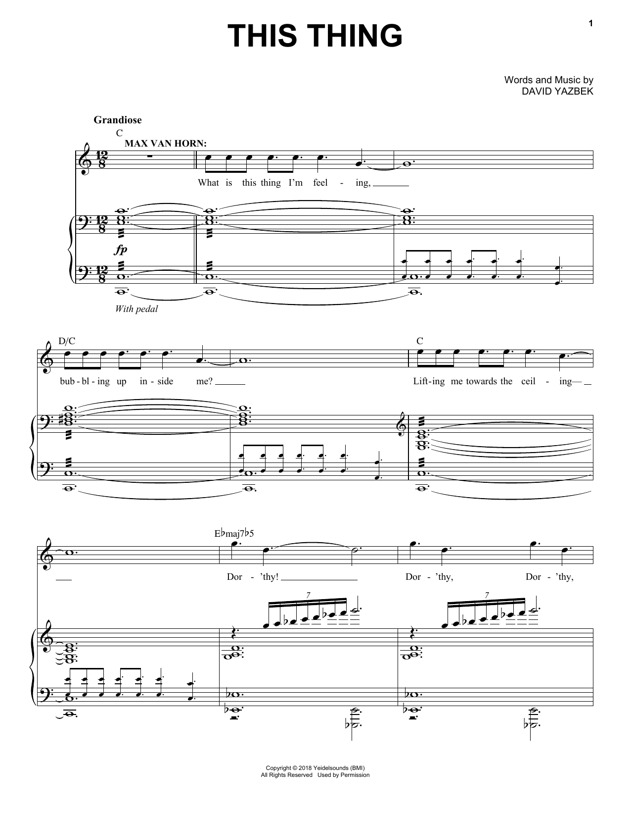 David Yazbek This Thing (from the musical Tootsie) Sheet Music