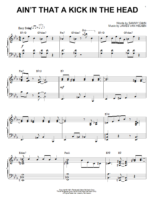 Dean Martin Ain't That A Kick In The Head (arr. Brent Edstrom) Sheet Music