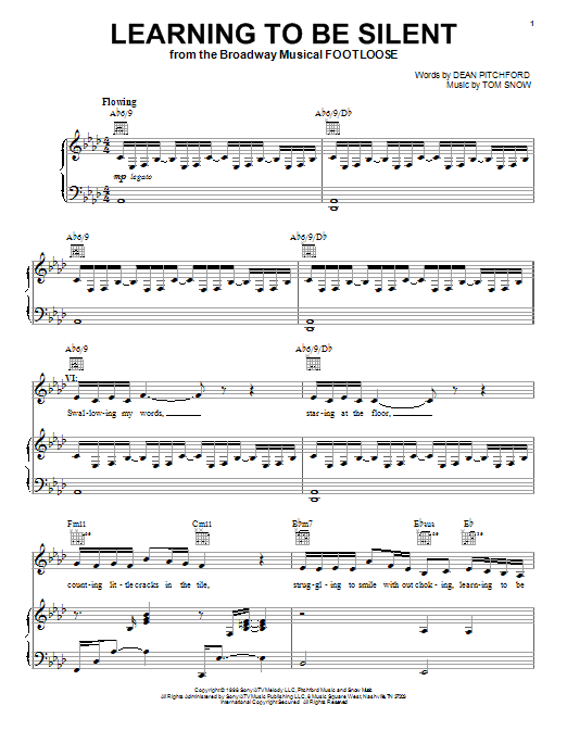 Dean Pitchford Learning To Be Silent Sheet Music