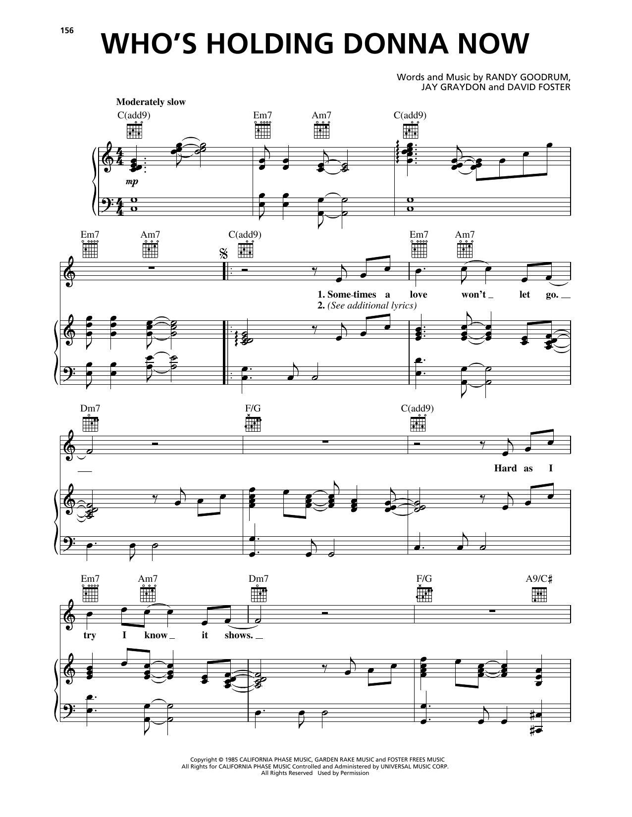DeBarge Who's Holding Donna Now Sheet Music