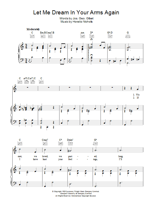 Debroy Somers Let Me Dream In Your Arms Again Sheet Music