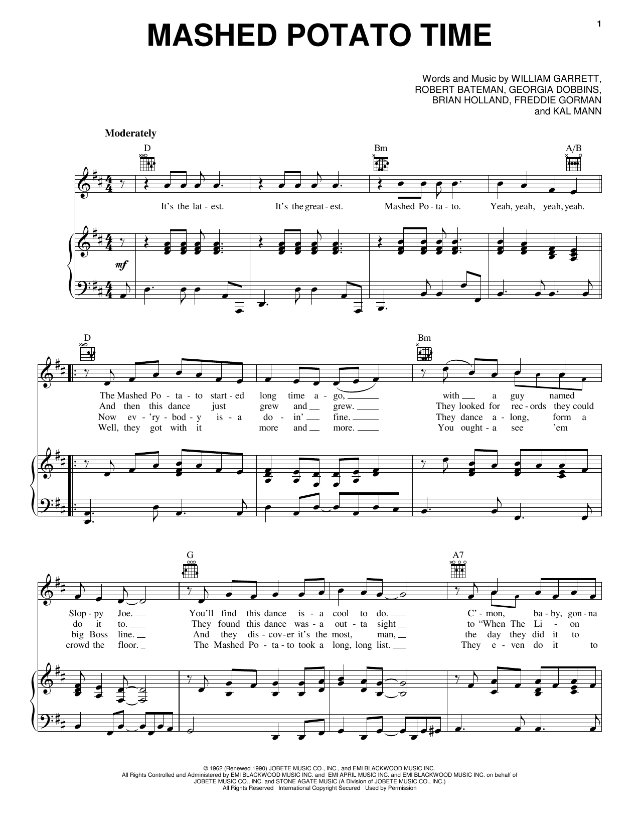 Dee Dee Sharp Mashed Potato Time Sheet Music