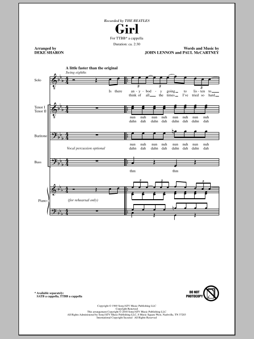 Deke Sharon Girl Sheet Music