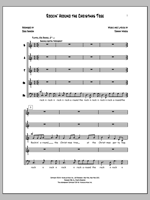 Deke Sharon Rockin' Around The Christmas Tree Sheet Music