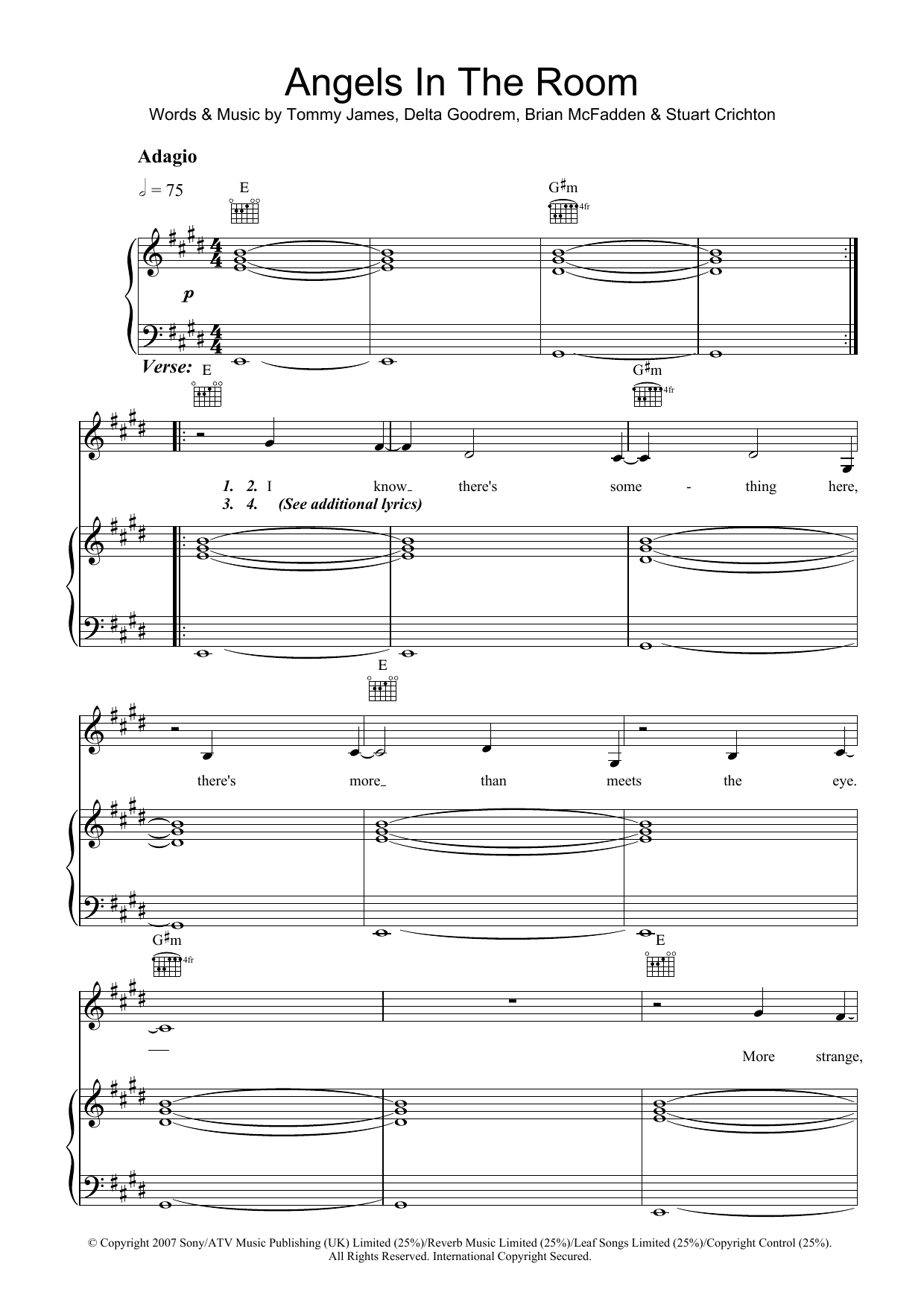 Delta Goodrem Angels In The Room Sheet Music