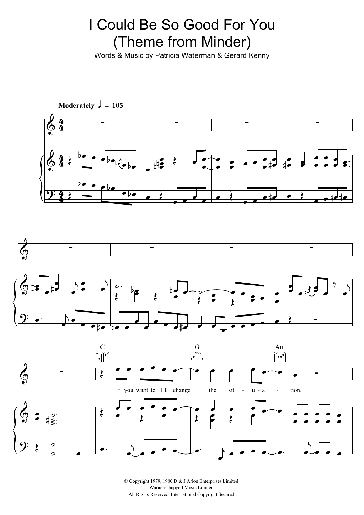 Dennis Waterman I Could Be So Good For You (Theme From Minder) Sheet Music