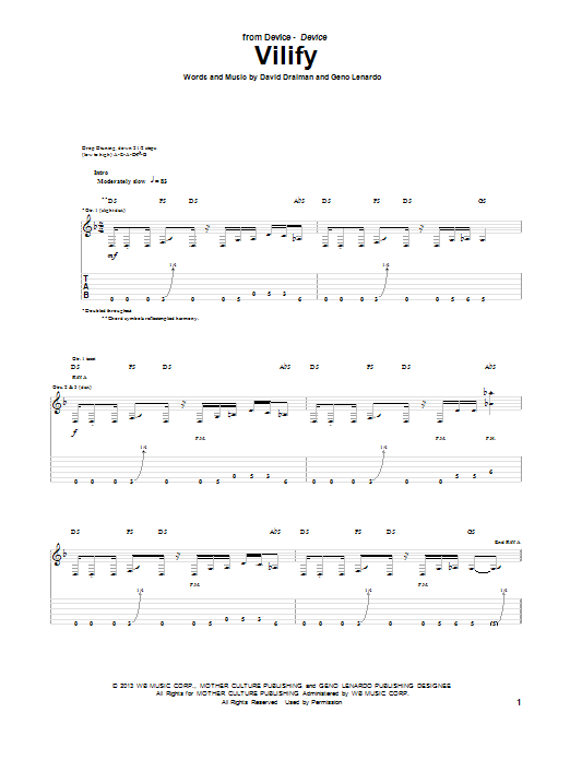 Device Vilify Sheet Music