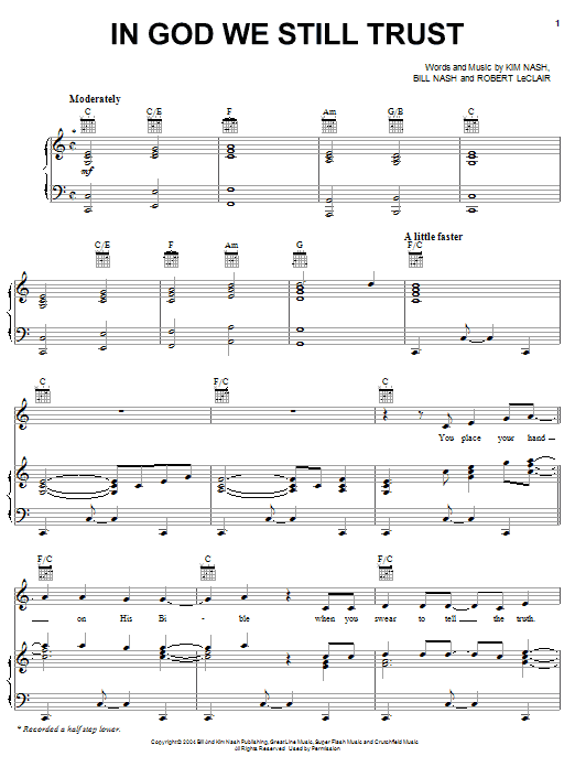 Diamond Rio In God We Still Trust Sheet Music