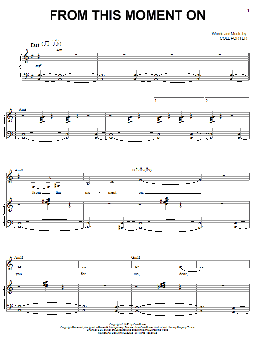 Diana Krall From This Moment On (from Kiss Me, Kate) Sheet Music